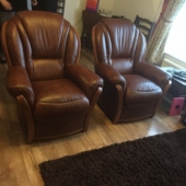 Mrs Cherry from Sutton in Ashfield - New Tara leather chairs in colour tabak